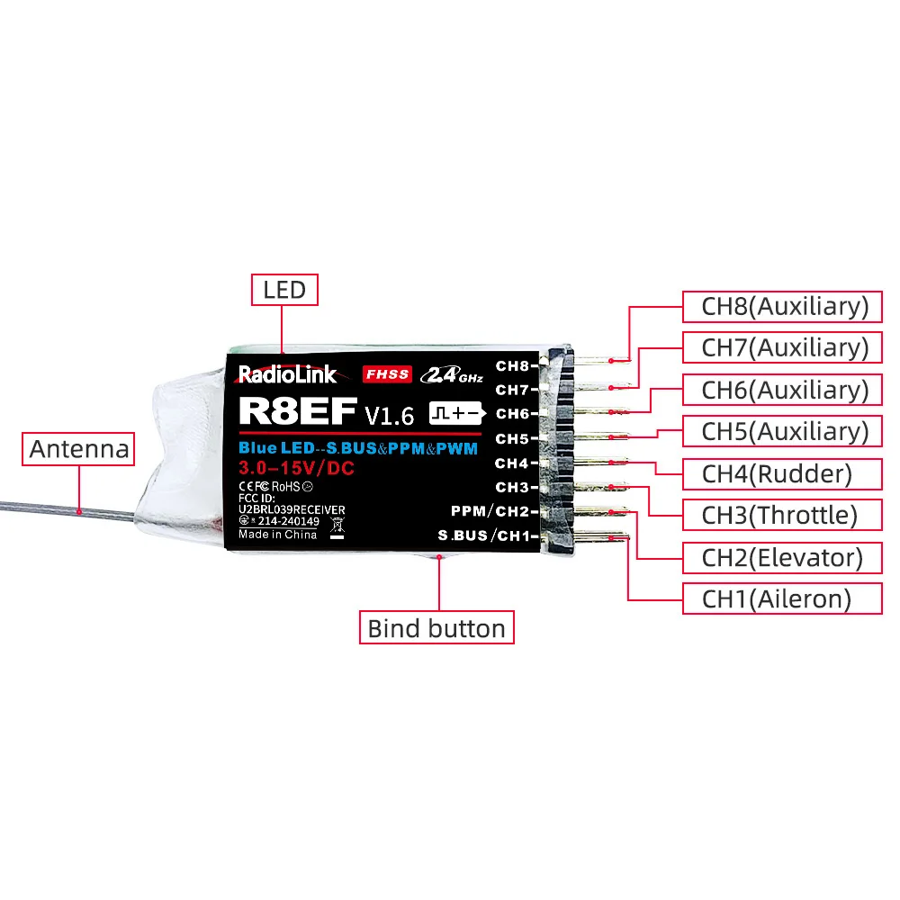 Radiolink R8EF Receiver 2.4G 8 - Receiver Sbus 8Ch recensione e prezzo
