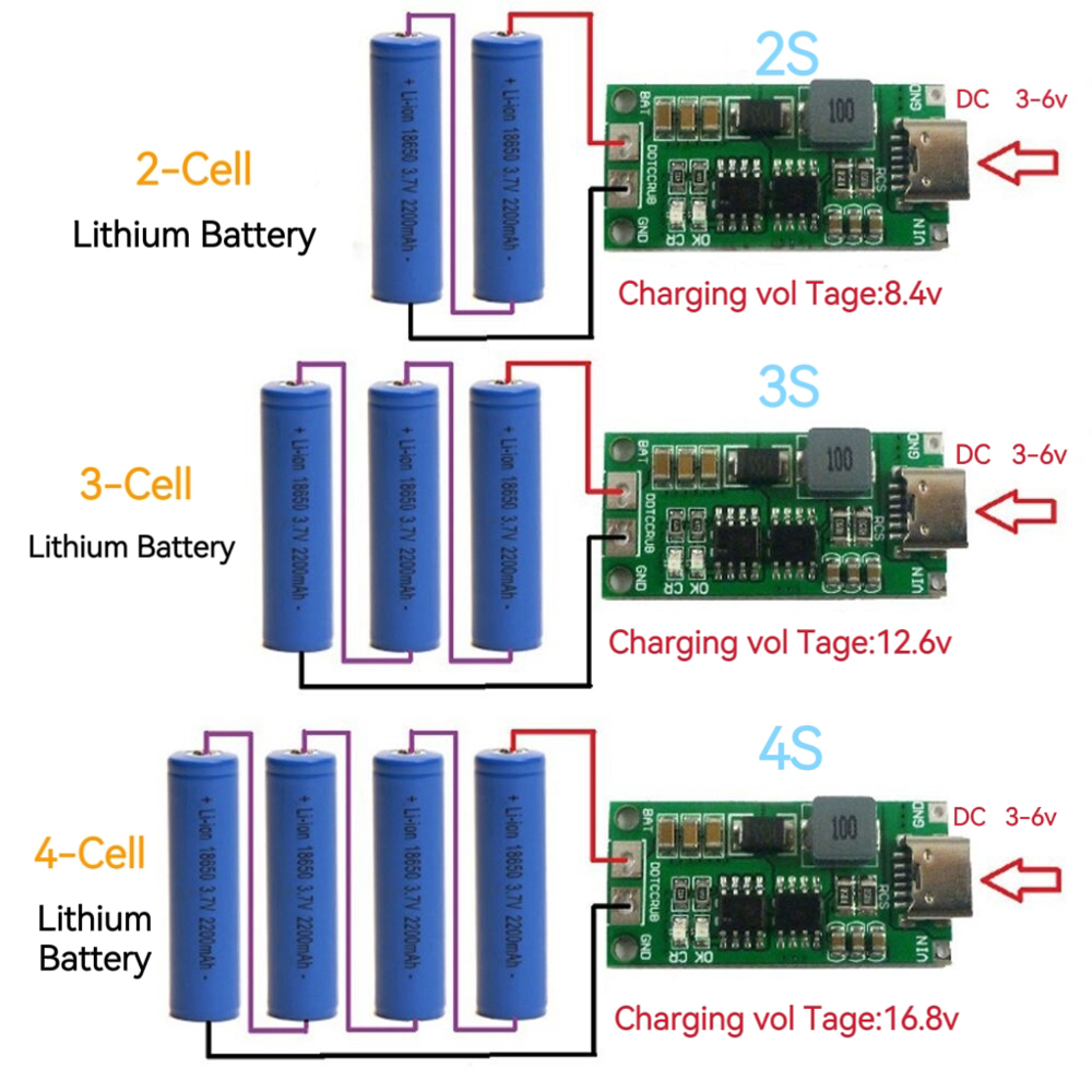 Multi-Cell 2S 3S 4S Type-C To  - Lipo Battery 4S recensione e prezzo