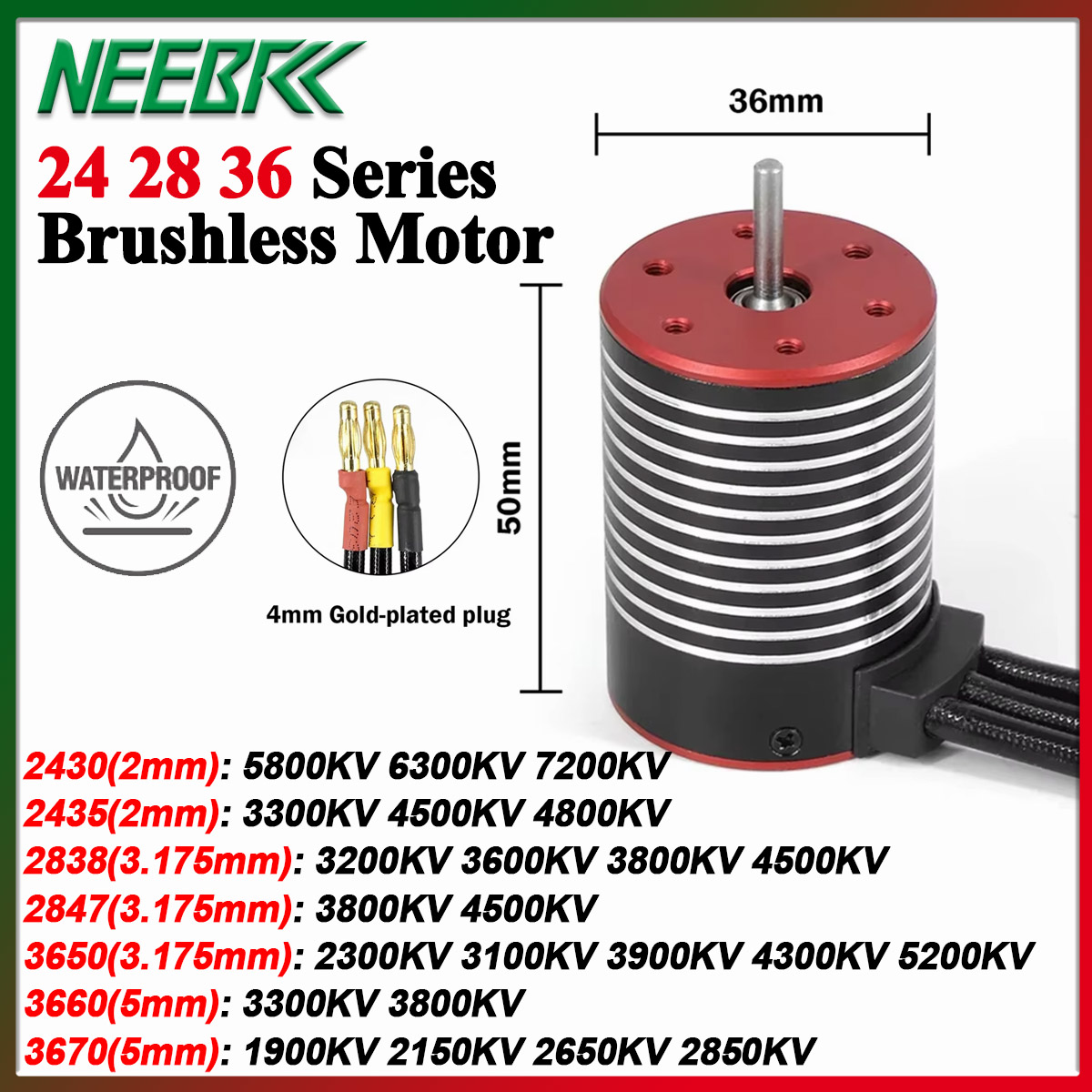 NEEBRC 2430 2435 2838 2847 365 - Brushless Motor 3650 recensione e prezzo