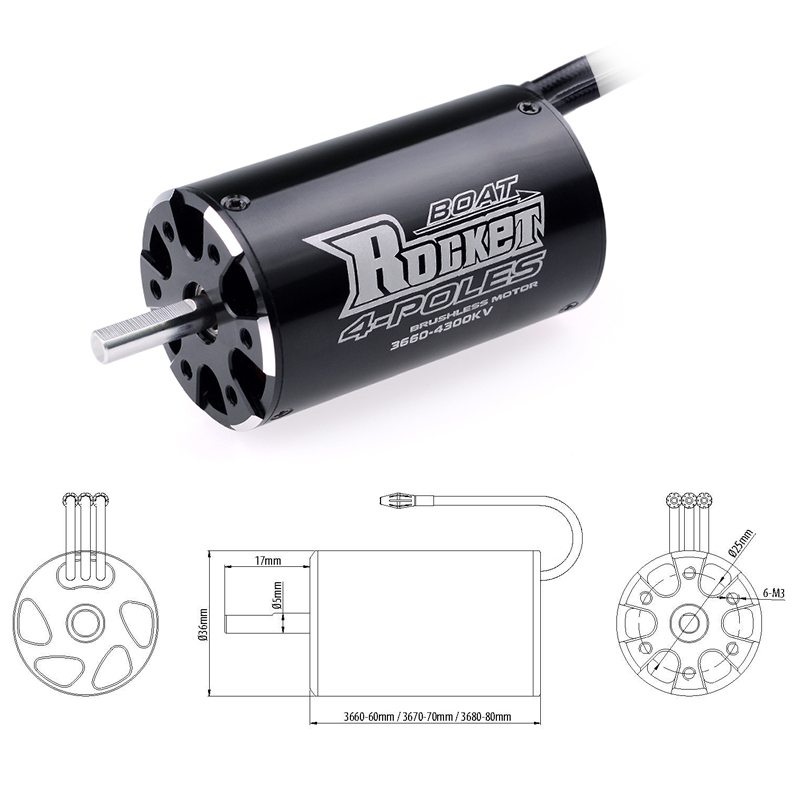 Rockt 3660 3670 3680 3250KV 26 - Brushless Motor 3650 recensione e prezzo